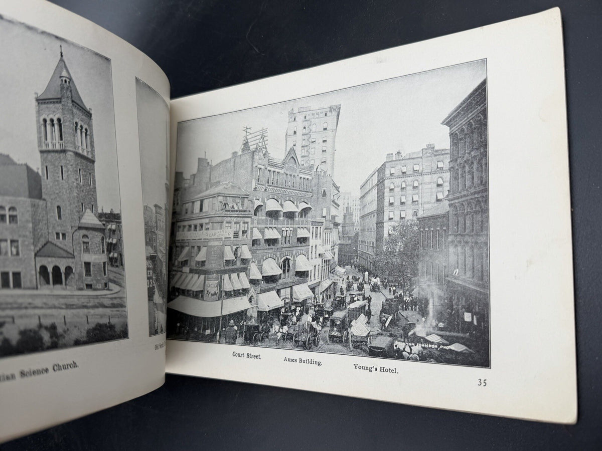 1904 150 Glimpses of Boston Photo Book Souvenir Cambridge Lexington Station